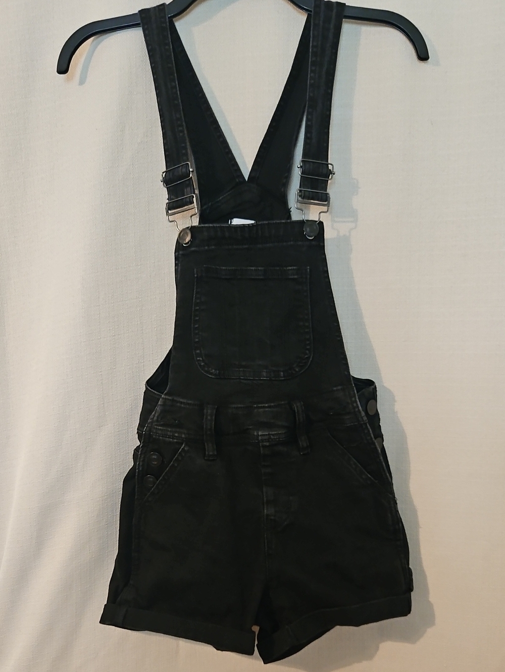 Rue21 Black Denim Short Overalls